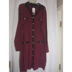 G by Giuliana Ribbed Knit Button Front Sweater Dress